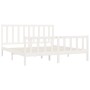 White solid wood bed frame 200x200 cm by vidaXL, Beds and slatted bases - Ref: Foro24-3106854, Price: 151,31 €, Discount: %