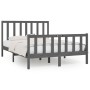 Gray solid wood bed frame King Size 150x200 cm by vidaXL, Beds and slatted bases - Ref: Foro24-3106840, Price: 151,23 €, Disc...