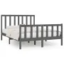 Gray solid wood bed frame King Size 150x200 cm by vidaXL, Beds and slatted bases - Ref: Foro24-3106840, Price: 158,07 €, Disc...