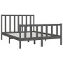 Estructura de cama madera maciza gris King Size 150x200 cm de vidaXL, Camas y somieres - Ref: Foro24-3106840, Precio: 149,28 ...