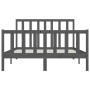 Gray solid wood bed frame King Size 150x200 cm by vidaXL, Beds and slatted bases - Ref: Foro24-3106840, Price: 151,23 €, Disc...