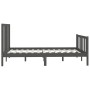 Gray solid wood bed frame King Size 150x200 cm by vidaXL, Beds and slatted bases - Ref: Foro24-3106840, Price: 151,23 €, Disc...