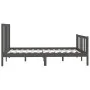 Gray solid wood bed frame King Size 150x200 cm by vidaXL, Beds and slatted bases - Ref: Foro24-3106840, Price: 158,07 €, Disc...