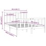 Gray solid wood bed frame King Size 150x200 cm by vidaXL, Beds and slatted bases - Ref: Foro24-3106840, Price: 151,23 €, Disc...