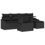 Conjunto de sofá de jardín con cojín 6 pcs Negro