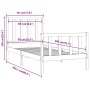 Solid wood bed frame 90x200 cm by vidaXL, Beds and slatted bases - Ref: Foro24-3106818, Price: 85,86 €, Discount: %