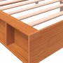 Cama sin colchón madera maciza de pino marrón cera 180x200 cm