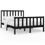 Solid black pine wood bed frame 140x190 cm by vidaXL, Beds and slatted bases - Ref: Foro24-3106687, Price: 173,89 €, Discount: %