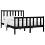 Solid black pine wood bed frame 140x190 cm by vidaXL, Beds and slatted bases - Ref: Foro24-3106687, Price: 173,89 €, Discount: %
