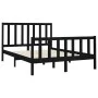 Solid black pine wood bed frame 140x190 cm by vidaXL, Beds and slatted bases - Ref: Foro24-3106687, Price: 173,89 €, Discount: %