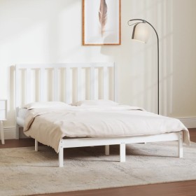 Solid white pine wood bed frame 140x190 cm by vidaXL, Beds and slatted bases - Ref: Foro24-3106619, Price: 124,62 €, Discount: %