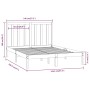 Solid white pine wood bed frame 140x190 cm by vidaXL, Beds and slatted bases - Ref: Foro24-3106619, Price: 124,62 €, Discount: %