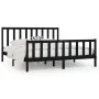 Estructura de cama de madera maciza negra 200x200 cm de vidaXL, Camas y somieres - Ref: Foro24-3106857, Precio: 199,29 €, Des...