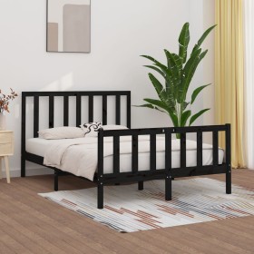 Estructura de cama madera maciza negro King Size 1