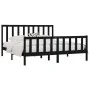 Estructura de cama de madera maciza negra 200x200 cm de vidaXL, Camas y somieres - Ref: Foro24-3106857, Precio: 199,29 €, Des...
