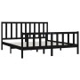 Estructura de cama de madera maciza negra 200x200 cm de vidaXL, Camas y somieres - Ref: Foro24-3106857, Precio: 201,79 €, Des...