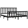 Estructura de cama de madera maciza negra 200x200 cm de vidaXL, Camas y somieres - Ref: Foro24-3106857, Precio: 199,29 €, Des...