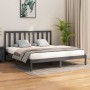 Estructura de cama de matrimonio madera maciza gris 180x200 cm