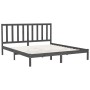 Estructura de cama de matrimonio madera maciza gris 180x200 cm