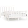 Weißer Massivholzbettrahmen 120x200 cm von vidaXL, Betten und Lattenroste - Ref: Foro24-3106829, Preis: 126,48 €, Rabatt: %