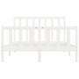 White solid wood bed frame 120x200 cm by vidaXL, Beds and slatted bases - Ref: Foro24-3106829, Price: 126,48 €, Discount: %