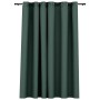 Cortina opaca con ojales look de lino verde 290x245 cm