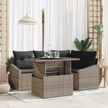 Conjunto de sofá de jardín 5 pcs Gris 100 x 55 x 73 cm