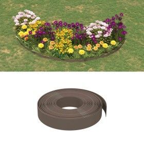 Borduras de jardín 2 uds polietileno marrón 10 m 10 cm