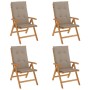 Verstellbare Gartenstühle und Kissen 4 Stück massives Teakholz von vidaXL, Gartenstühle - Ref: Foro24-3196471, Preis: 681,30 ...