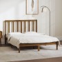 Estructura de cama madera de pino doble marrón miel 135x190 cm