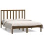 Estructura de cama madera de pino doble marrón miel 135x190 cm