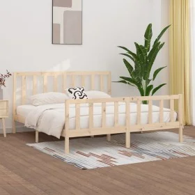 Solid wood bed frame 200x200 cm by vidaXL, Beds and slatted bases - Ref: Foro24-3106853, Price: 137,99 €, Discount: %