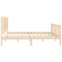 Estructura de cama de madera maciza 200x200 cm