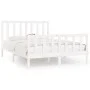 White solid wood bed frame 140x200 cm by vidaXL, Beds and slatted bases - Ref: Foro24-3106834, Price: 127,57 €, Discount: %