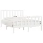 Weißer Massivholzbettrahmen 140x200 cm von vidaXL, Betten und Lattenroste - Ref: Foro24-3106834, Preis: 127,57 €, Rabatt: %