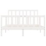 Estructura de cama de madera maciza blanca 140x200 cm de vidaXL, Camas y somieres - Ref: Foro24-3106834, Precio: 129,05 €