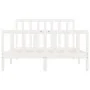 Weißer Massivholzbettrahmen 140x200 cm von vidaXL, Betten und Lattenroste - Ref: Foro24-3106834, Preis: 127,57 €, Rabatt: %