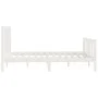 Weißer Massivholzbettrahmen 140x200 cm von vidaXL, Betten und Lattenroste - Ref: Foro24-3106834, Preis: 127,57 €, Rabatt: %