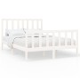 Solid white pine wood bed frame 120x200 cm by vidaXL, Beds and slatted bases - Ref: Foro24-3106699, Price: 129,92 €, Discount: %