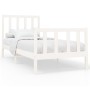 Estructura de cama madera maciza de pino blanco 90x200 cm de vidaXL, Camas y somieres - Ref: Foro24-3106689, Precio: 96,03 €,...