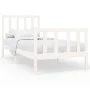 Estructura de cama madera maciza de pino blanco 90x200 cm de vidaXL, Camas y somieres - Ref: Foro24-3106689, Precio: 94,88 €,...