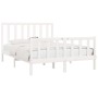 Weißer Massivholzbettrahmen 160x200 cm von vidaXL, Betten und Lattenroste - Ref: Foro24-3106844, Preis: 142,33 €, Rabatt: %