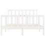 Weißer Massivholzbettrahmen 160x200 cm von vidaXL, Betten und Lattenroste - Ref: Foro24-3106844, Preis: 142,33 €, Rabatt: %