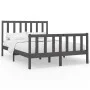 Solid gray pine wood bed frame 150x200 cm by vidaXL, Beds and slatted bases - Ref: Foro24-3106710, Price: 148,37 €, Discount: %