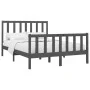 Solid gray pine wood bed frame 150x200 cm by vidaXL, Beds and slatted bases - Ref: Foro24-3106710, Price: 148,37 €, Discount: %