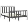 Solid gray pine wood bed frame 150x200 cm by vidaXL, Beds and slatted bases - Ref: Foro24-3106710, Price: 148,37 €, Discount: %