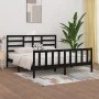 Solid black pine wood bed frame 200x200 cm by vidaXL, Beds and slatted bases - Ref: Foro24-3107637, Price: 203,32 €, Discount: %