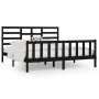 Estructura de cama de madera maciza de pino negra 200x200 cm de vidaXL, Camas y somieres - Ref: Foro24-3107637, Precio: 205,8...