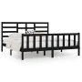 Solid black pine wood bed frame 200x200 cm by vidaXL, Beds and slatted bases - Ref: Foro24-3107637, Price: 203,32 €, Discount: %