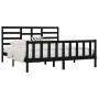 Estructura de cama de madera maciza de pino negra 200x200 cm de vidaXL, Camas y somieres - Ref: Foro24-3107637, Precio: 205,8...